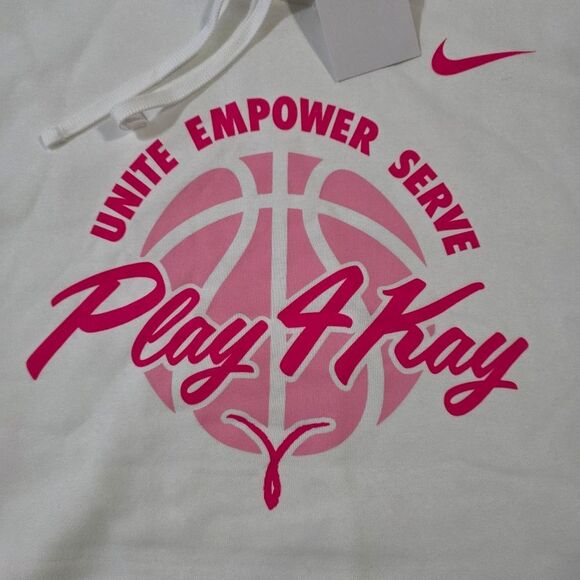 Nike Air Kay Yow PLAY4KAY Team Hoodie Unreleased White Pink Men’s XL IM7753-100 - Picture 3 of 7